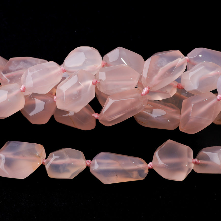 Chalcedony Nugget 10-16mm Freeform Faceted - 15-16 Inch