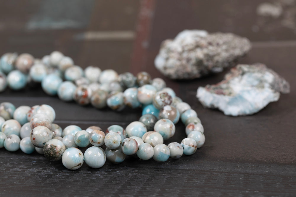Larimar stone: blue pectolite from one deposit in the Dominican Republic