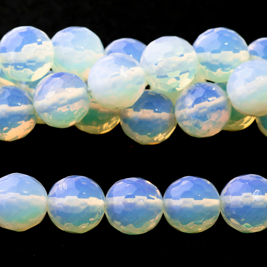 Opalite (Synthetic) 12mm Faceted Round - 15-16 Inch - CLEARANCE