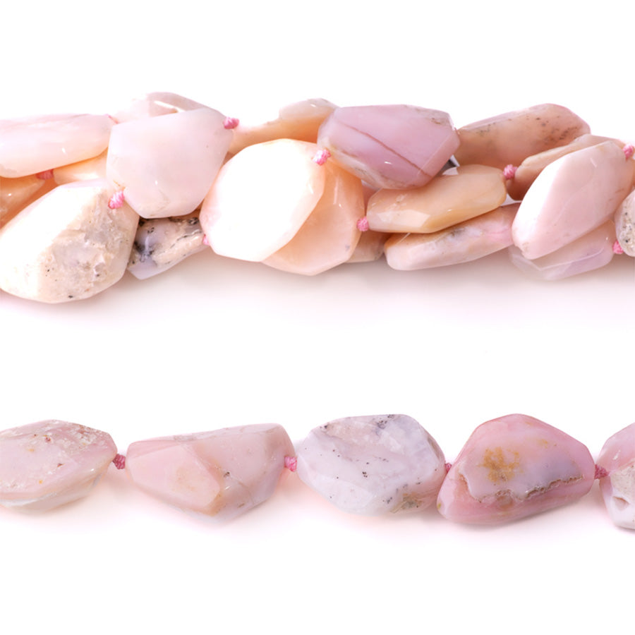 Pink Opal 18-25mm Freeform Faceted Nugget - 15-16 Inch