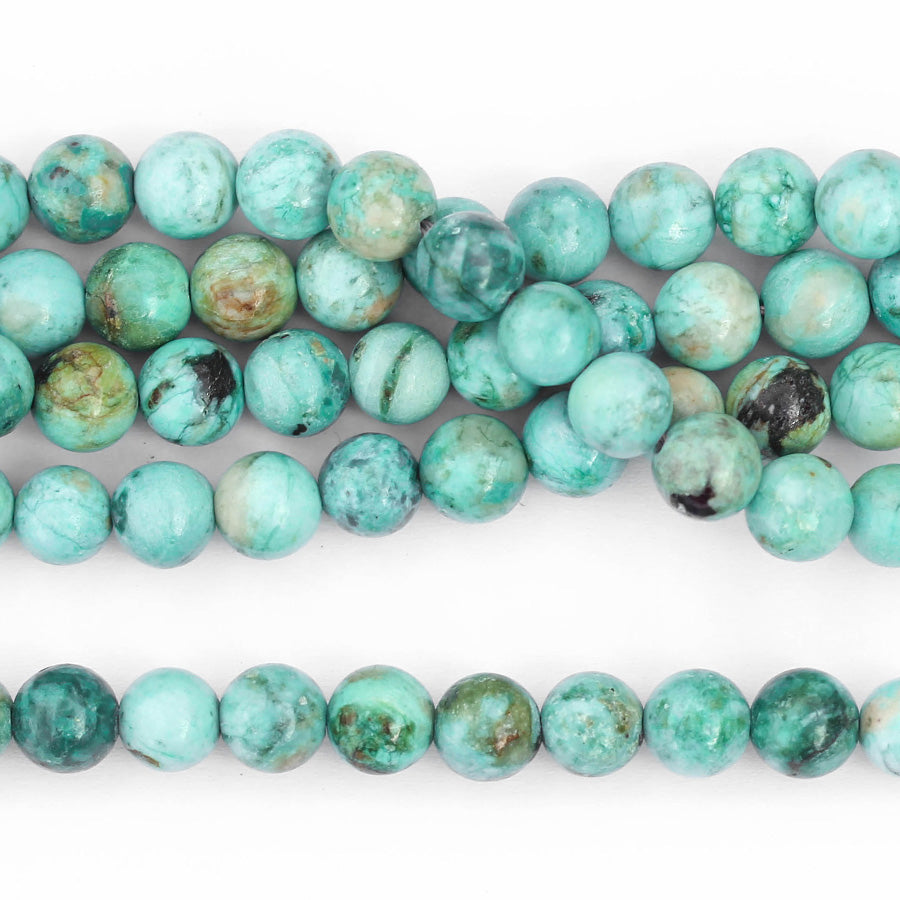 Peruvian Turquoise 6mm Round A Grade - 15-16 Inch