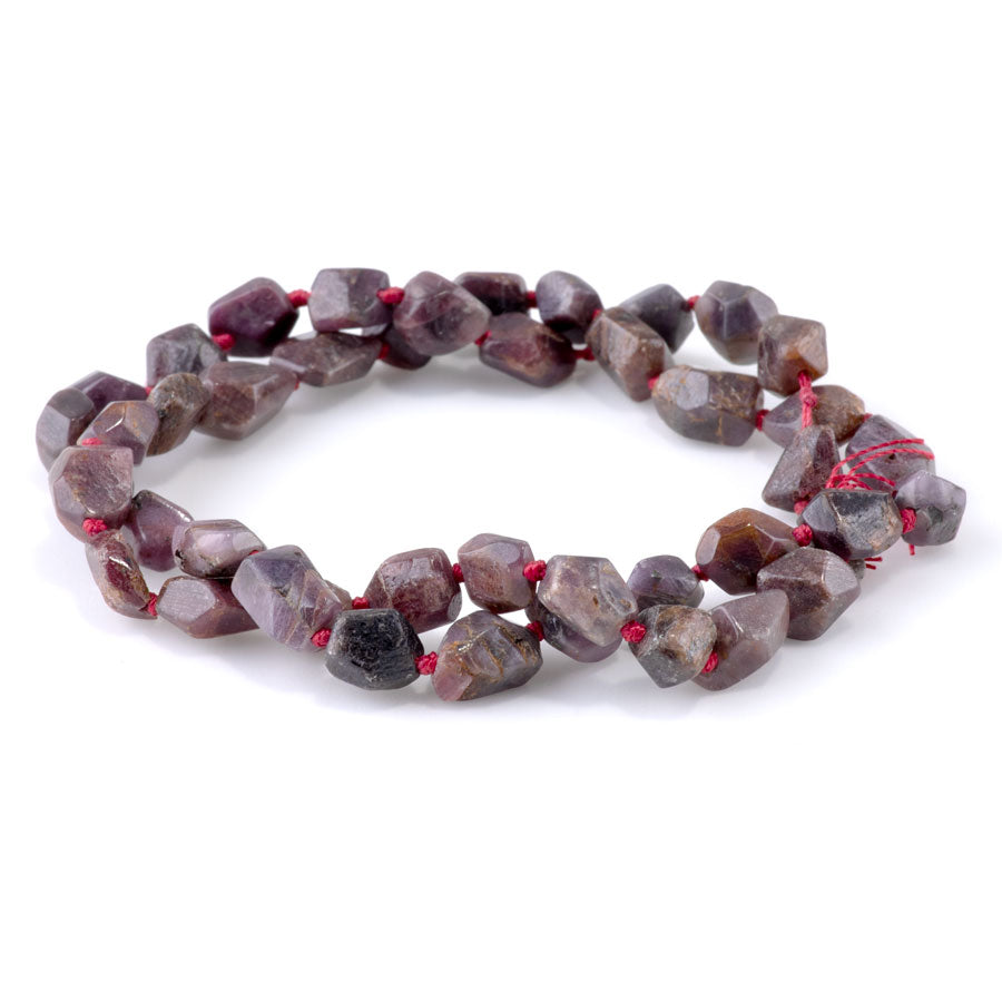 Ruby 6-10mm Faceted Nugget 15-16 Inch