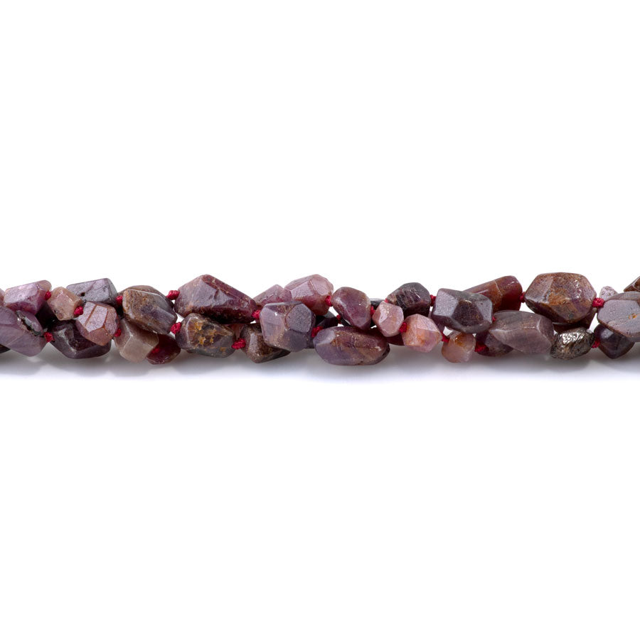 Ruby 6-10mm Faceted Nugget 15-16 Inch
