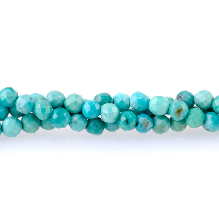 Hubei Turquoise Green Blue 3mm Round Faceted AAA Grade - 15-16 Inch