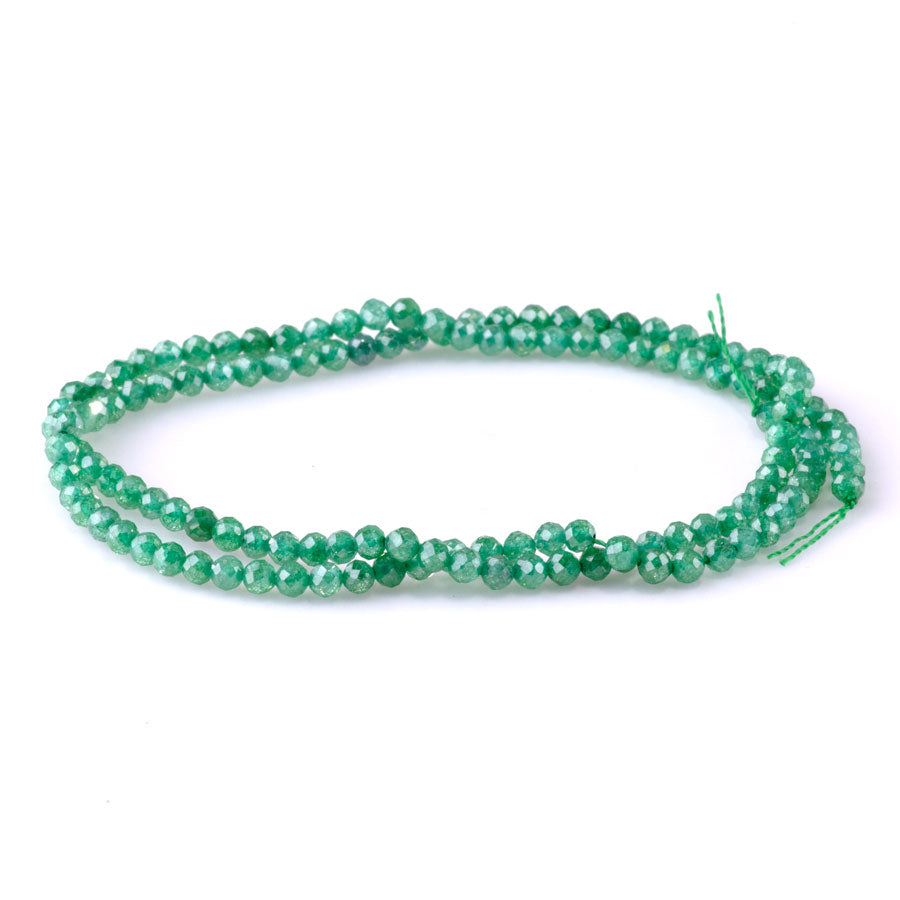 Zirconia 3mm Round Emerald Green Faceted (Synthetic) - 15-16 Inch