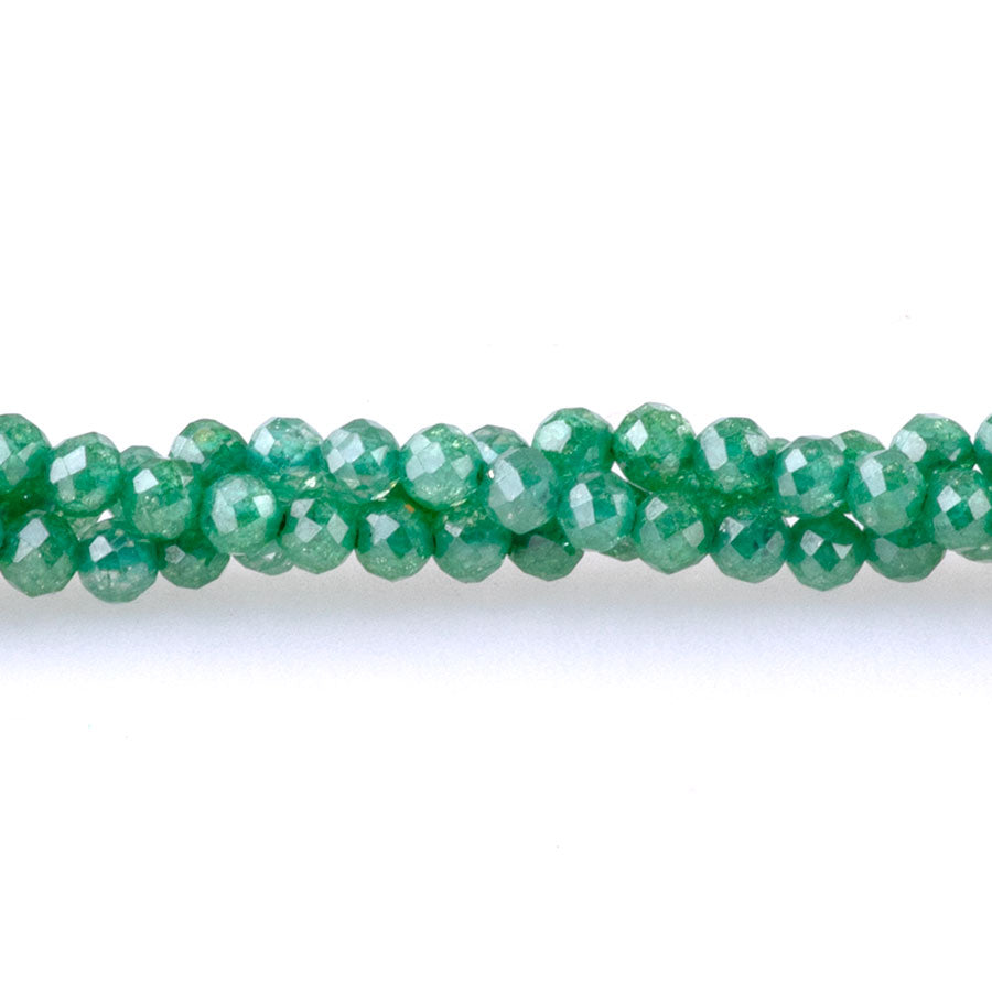 Zirconia 3mm Round Emerald Green Faceted (Synthetic) - 15-16 Inch