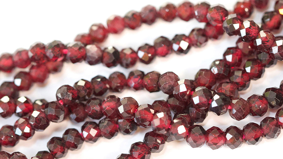Faceted garnet has fire