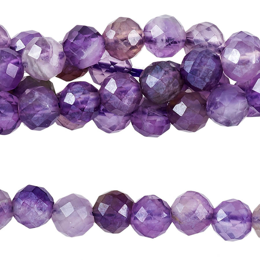 Amethyst Plated 4mm Round Faceted - 15-16 Inch