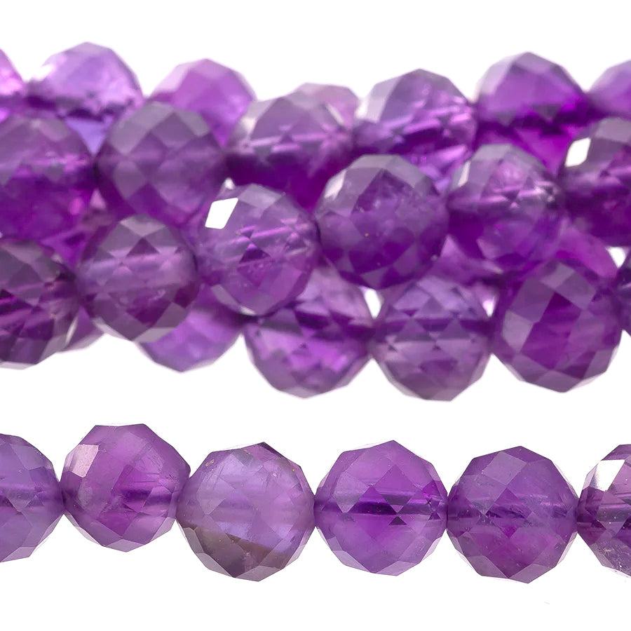 Amethyst 6mm Round Faceted A Grade - 15-16 Inch