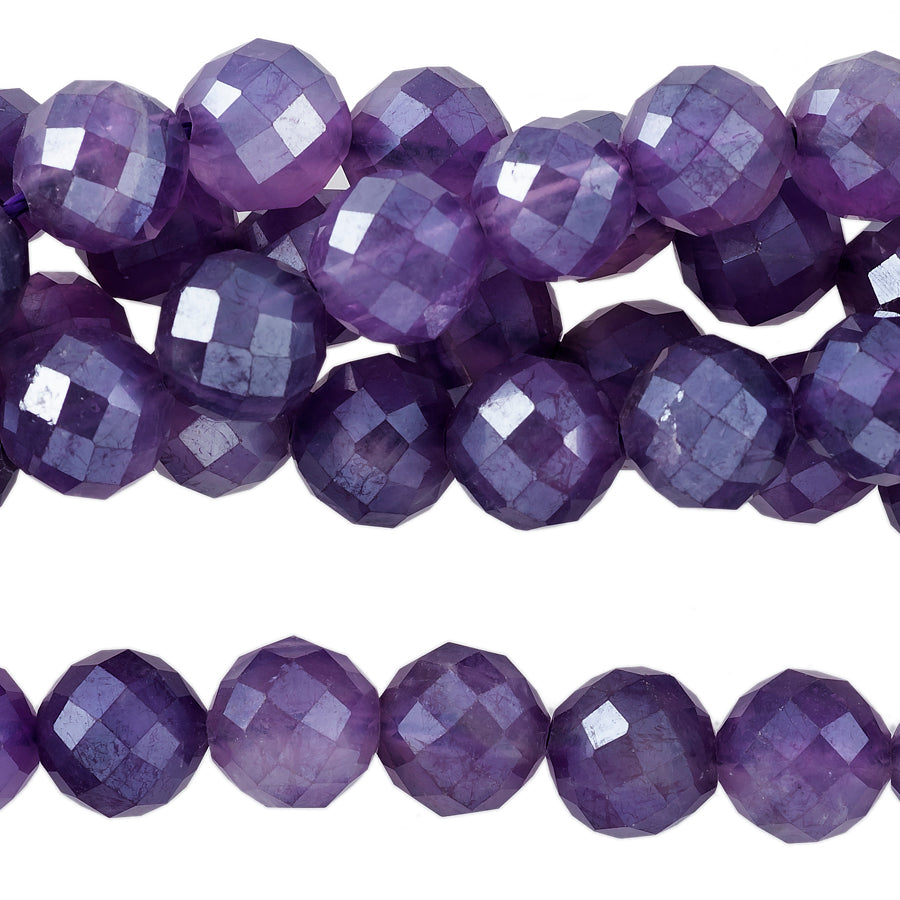 Amethyst Plated 6mm Round Faceted - 15-16 Inch
