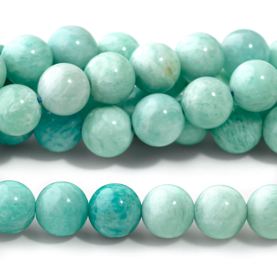 Amazonite 8mm Round Banded - 15-16 Inch