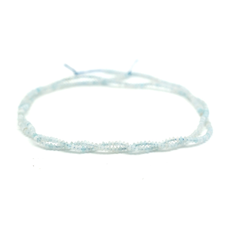 Aquamarine 1x2mm Faceted Saucer - 15-16 Inch - CLEARANCE