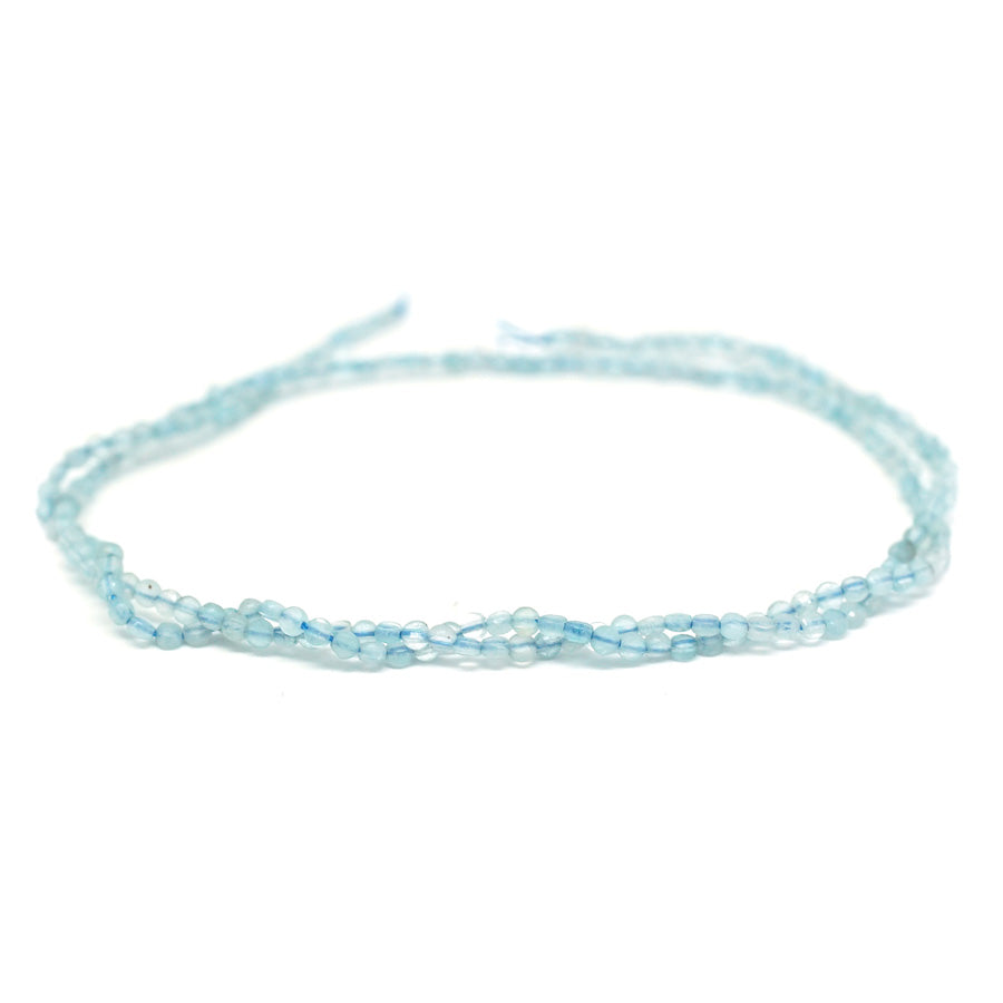 Aquamarine 2mm Faceted Coin - 15-16 Inch