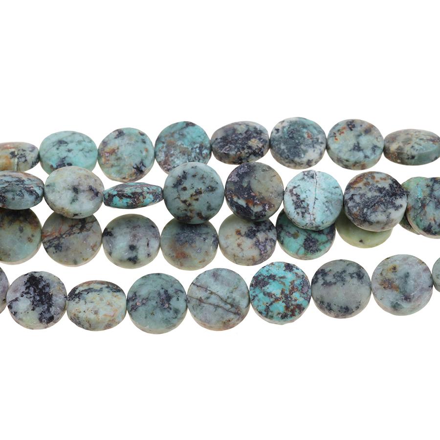 MATTE African Turquoise 12mm Coin 8-Inch