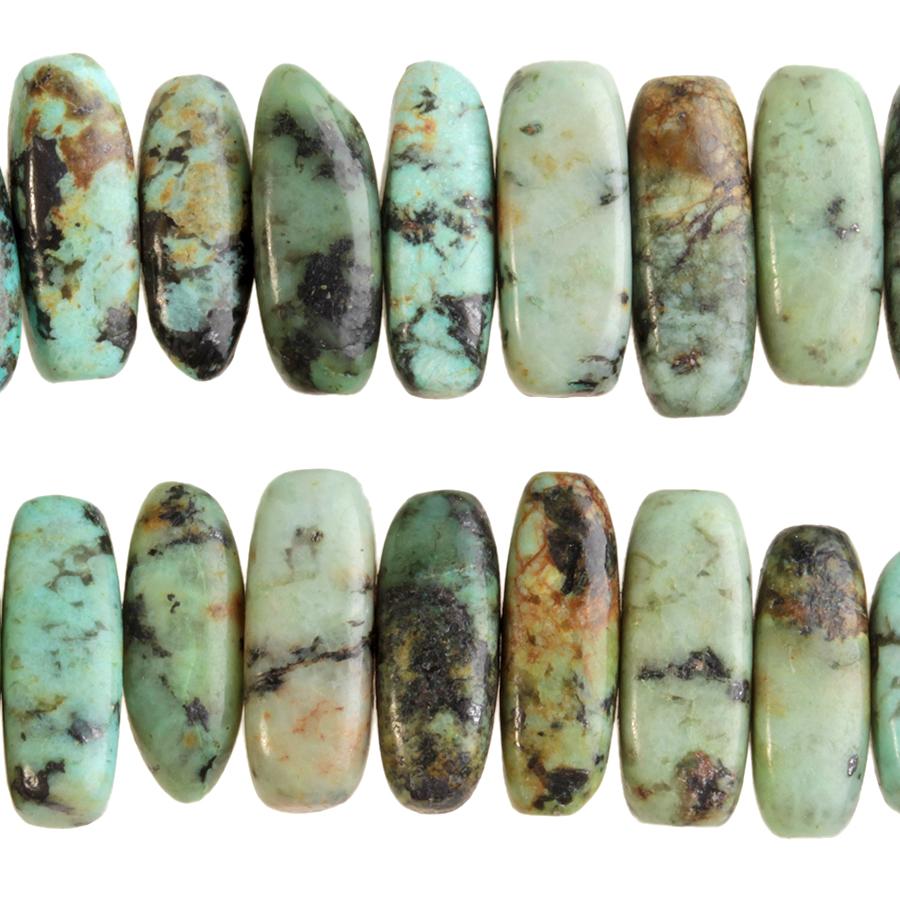 African Turquoise 5x15 Flat Chip 8-Inch