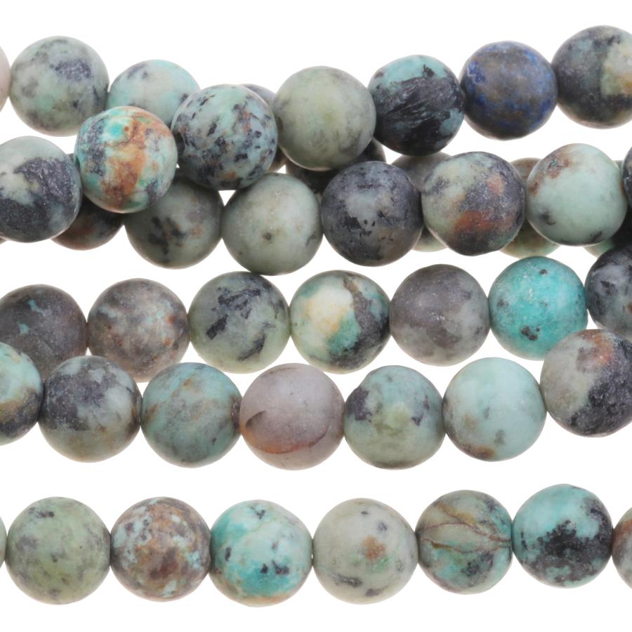 MATTE African Turquoise 6mm Round 8-Inch