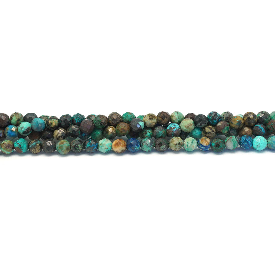 Azurite  3mm Faceted Round - 15-16 Inch
