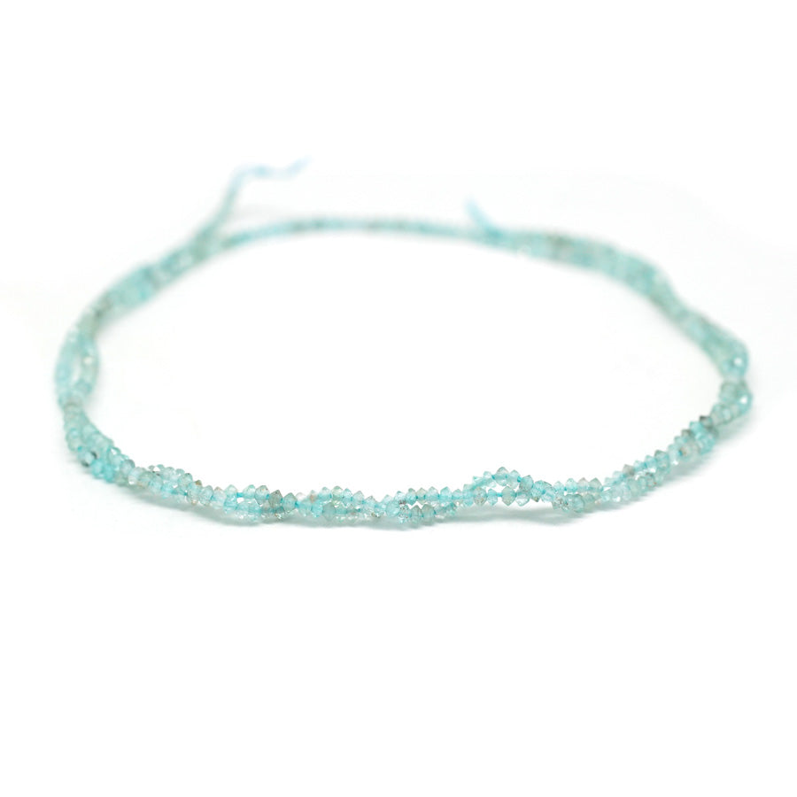 Blue Apatite Light 1x2mm Faceted Saucer - 15-16 Inch - CLEARANCE