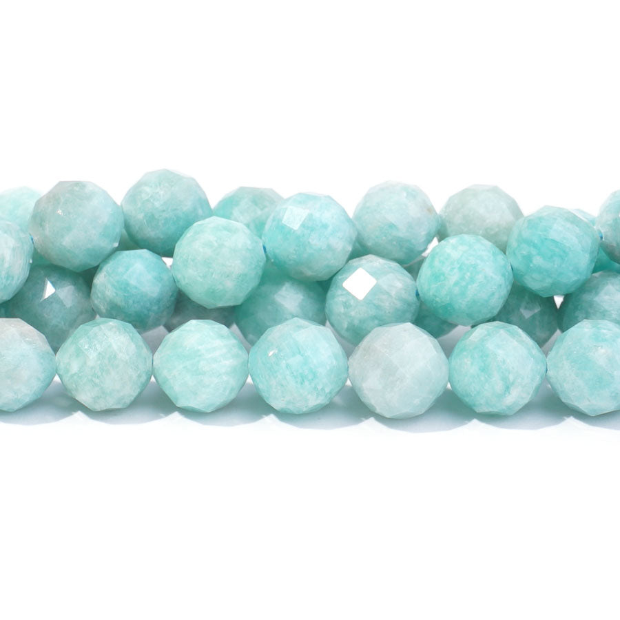 Brazilian Amazonite 10mm Faceted Round - 15-16 Inch - CLEARANCE