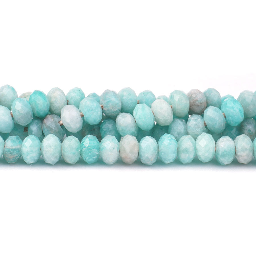 Brazilian Amazonite Natural 4X6mm Rondelle Faceted - Large Hole Beads