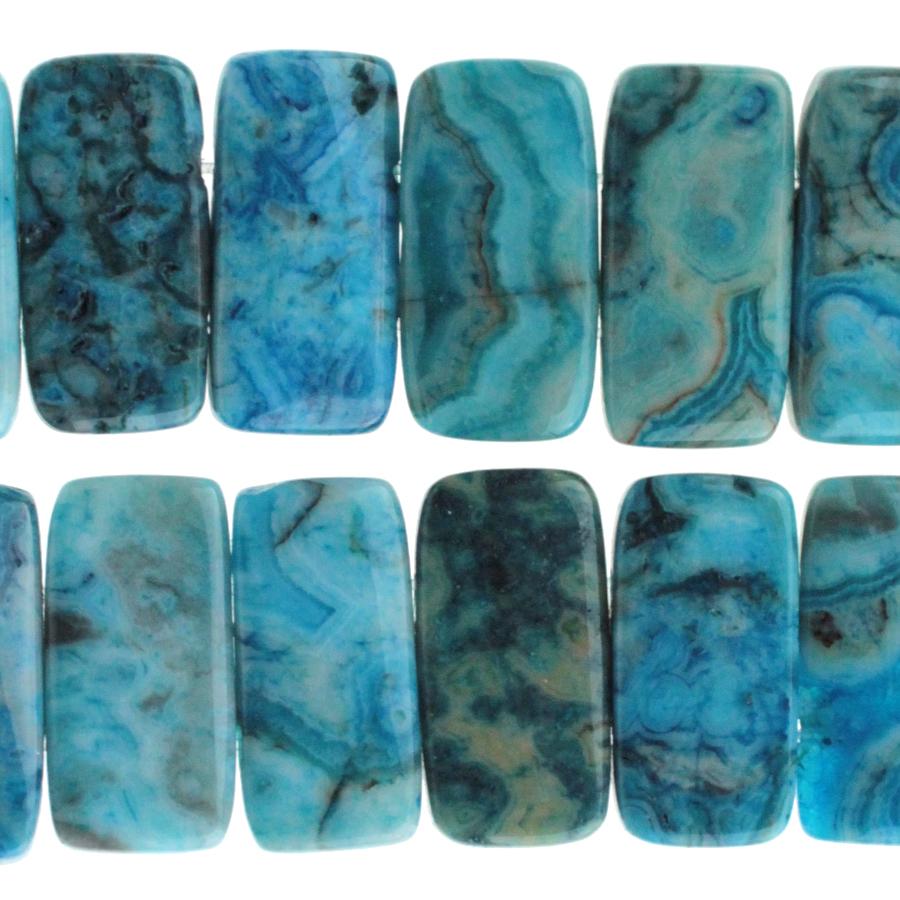 Blue Crazy Lace Agate 10x20mm Double Drill 8-Inch