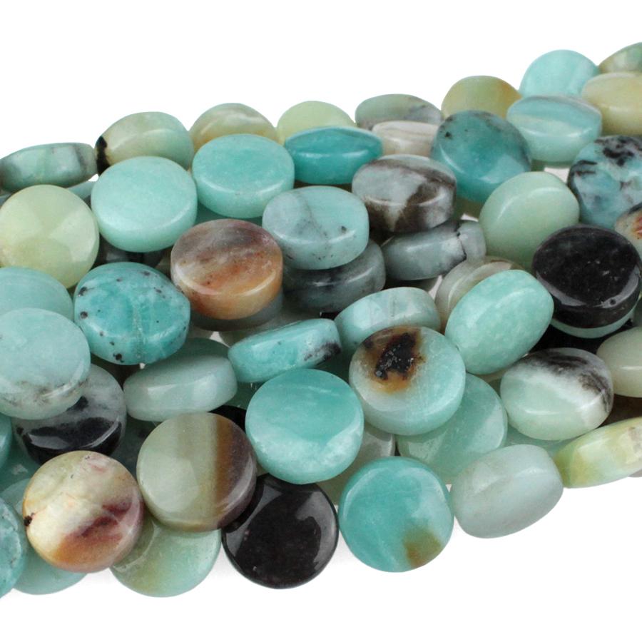 Black-Gold Amazonite 12mm Coin 8-Inch