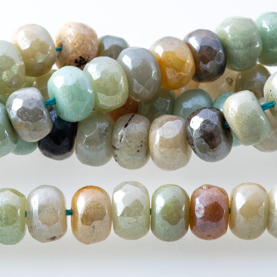 Black Gold Amazonite 8mm Plated Rondelle Faceted 1516 Inch Dakota