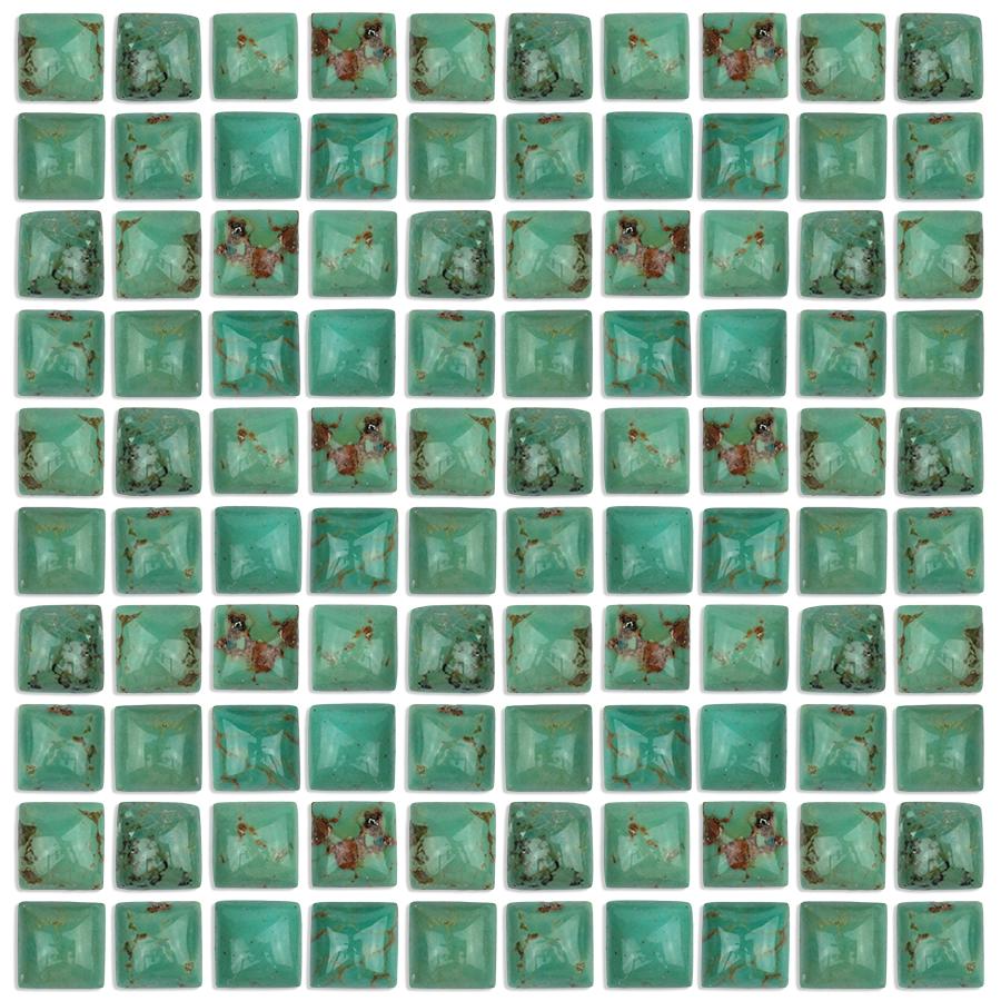 Natural Chinese Turquoise 7mm Square Cabochon