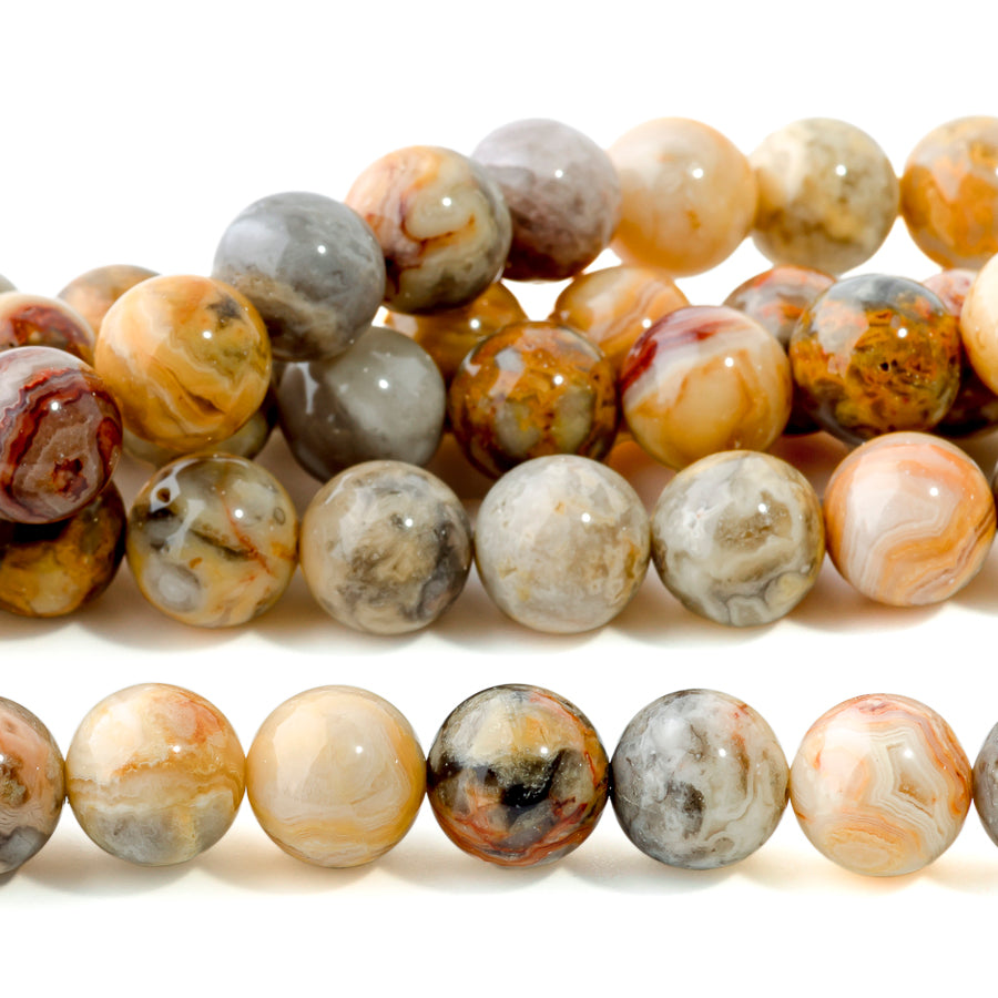 Crazy Lace Agate 10mm Round - 15-16 Inch