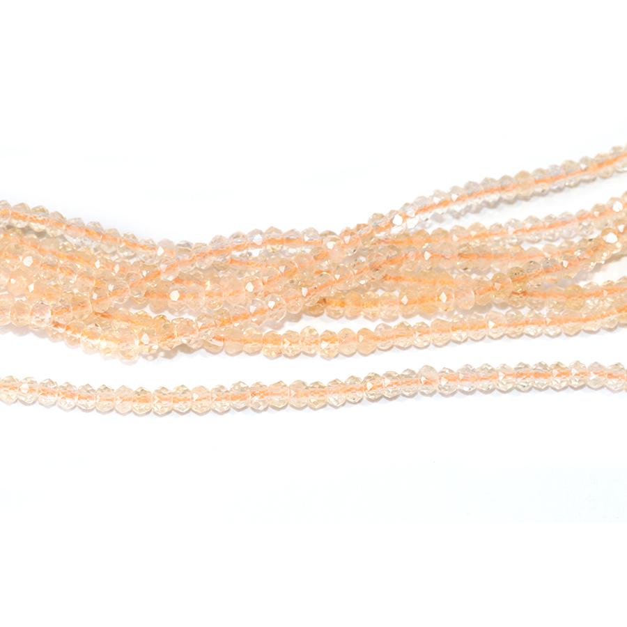 Citrine 3 Faceted Rondelle 15-16 Inch