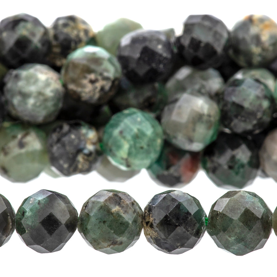 Emerald 6mm Round Faceted - 15-16 Inch