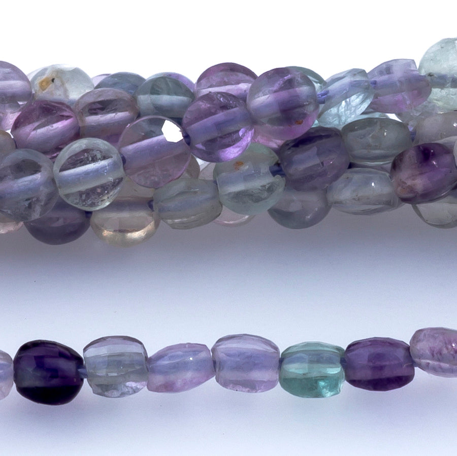 Fluorite 2mm Coin Faceted - 15-16 Inch