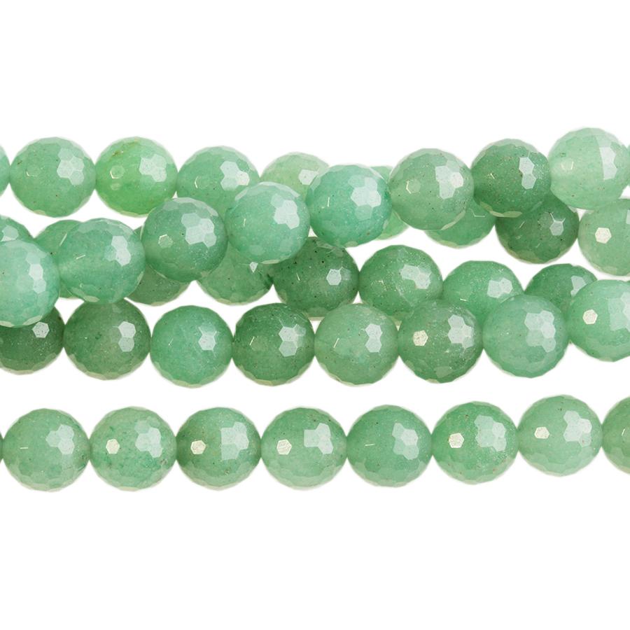 Green Aventurine (AAA) 8mm Faceted Round 8-Inch