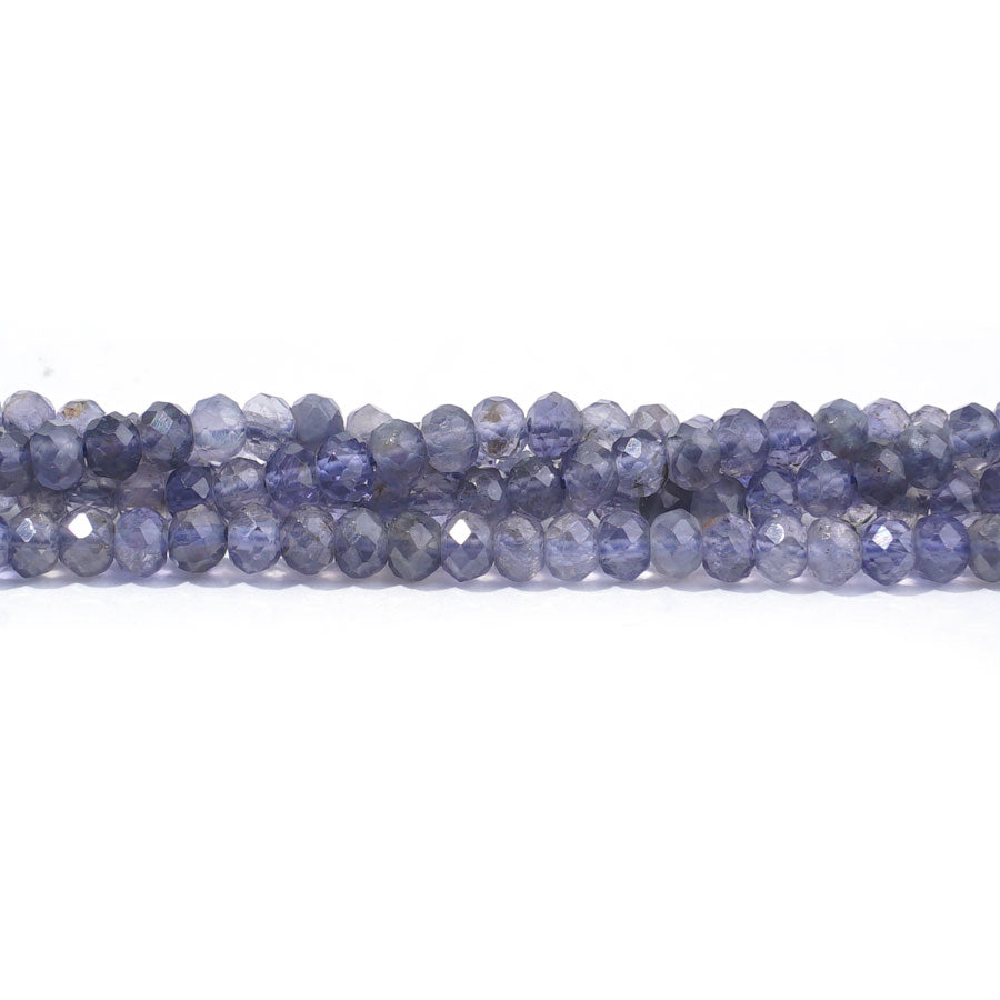 Iolite 4mm Rondelle Faceted A Grade - 15-16 Inch