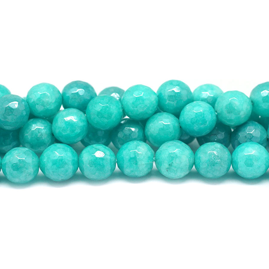 Dyed Jade Faceted Plated 10mm Round - 15-16 Inch