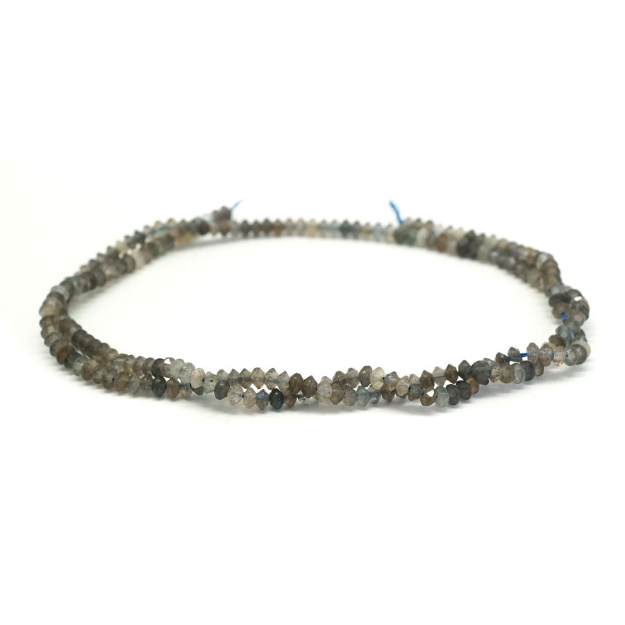 Dark Labradorite 2x3mm Faceted Saucer - 15-16 Inch - CLEARANCE