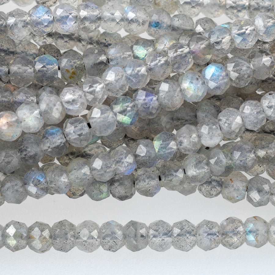 Labradorite 3mm Rondelle Faceted AAA Grade - 15-16 Inch