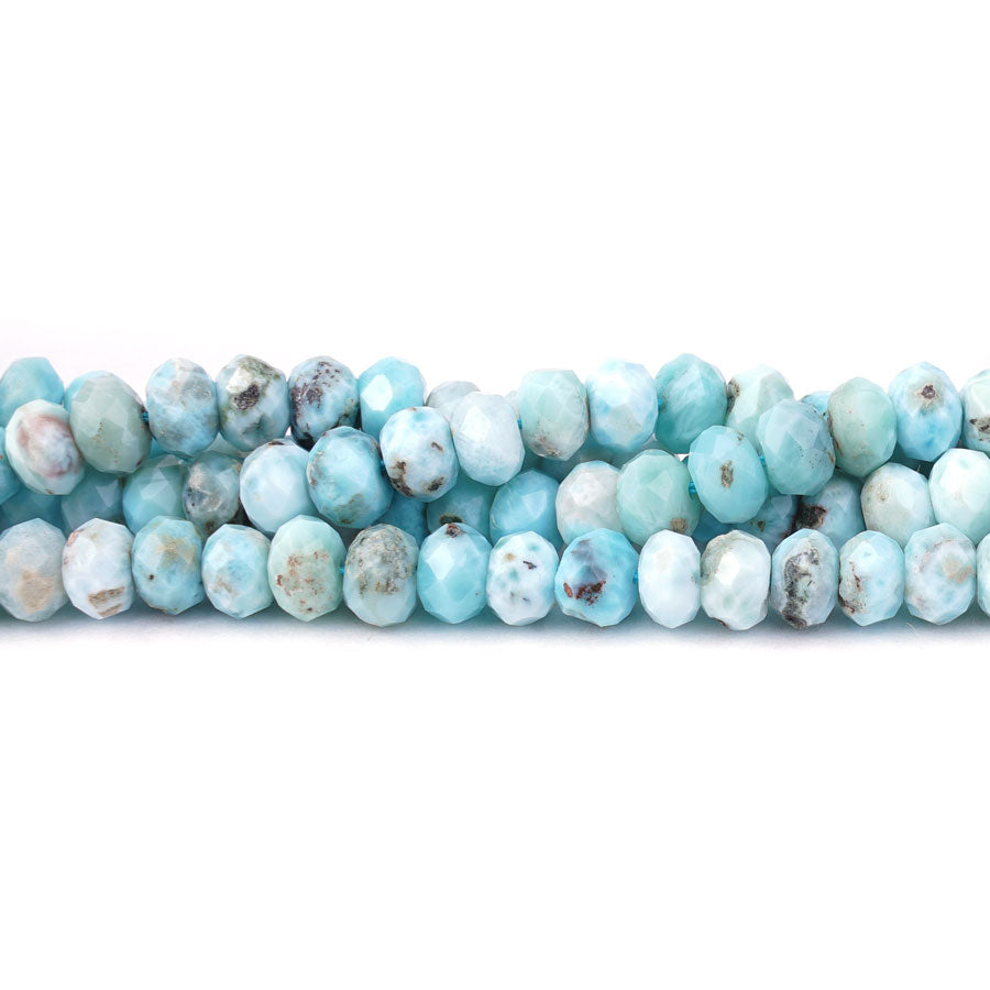 Larimar Natural 5X7.5mm Rondelle Faceted AA Grade - 15-16 Inch