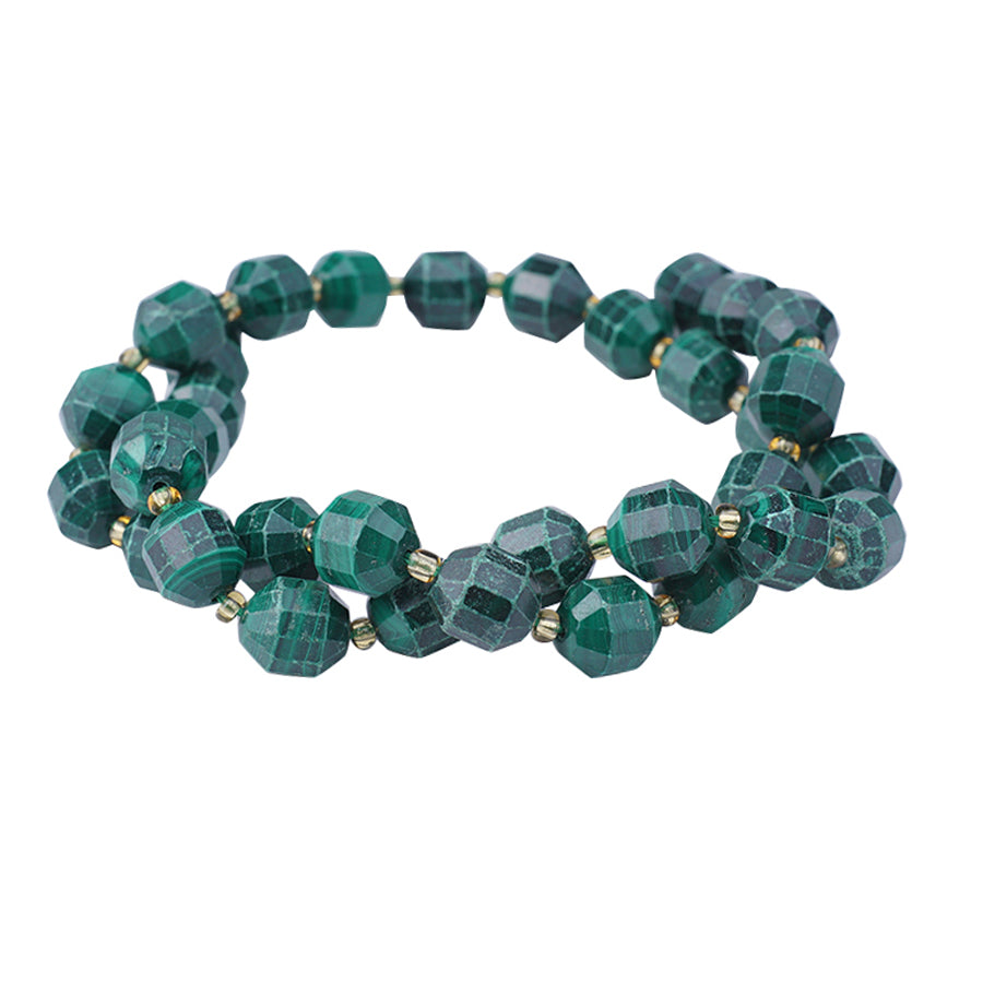 Malachite Natural 10mm Energy Prism - 15-16 Inch