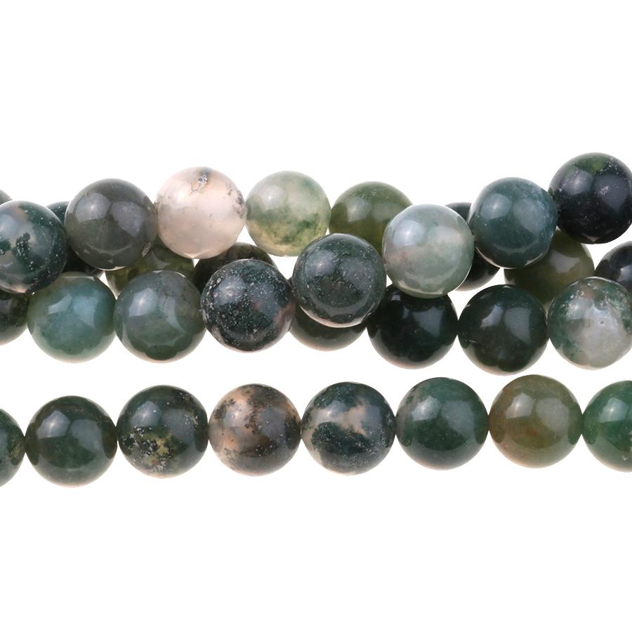 Moss Agate 10mm Round 15-16 Inch