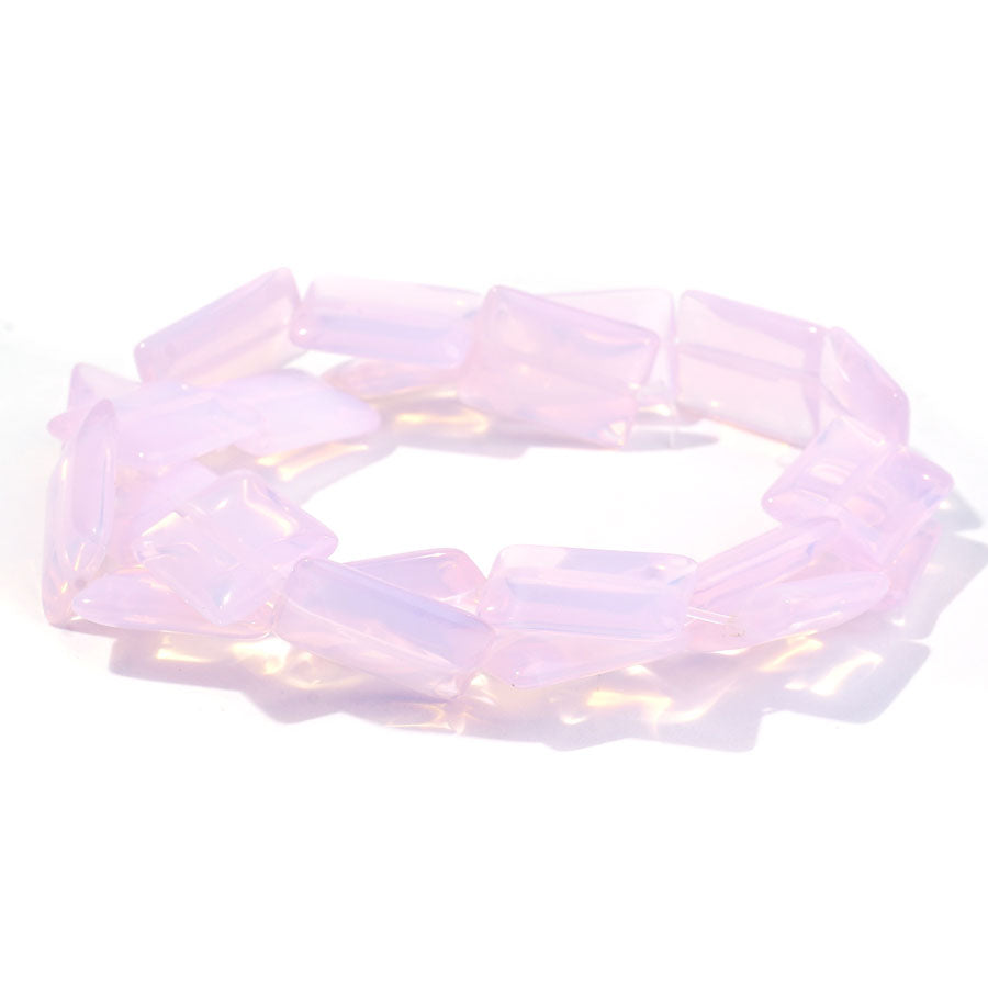 Opalite Pink (Synthetic) 13X18mm Puff Rectangle - 15-16 inch - CLEARANCE