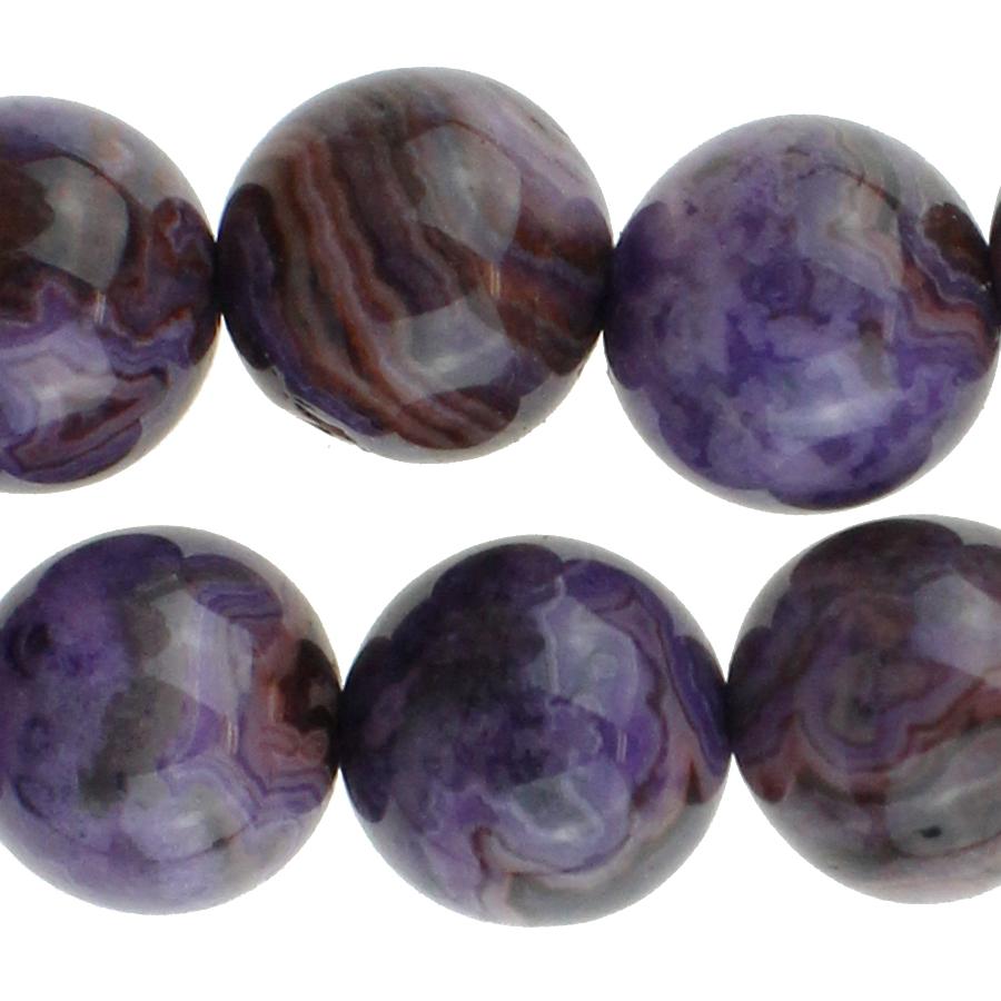 Purple Crazy Lace Agate 10mm Round 8-Inch