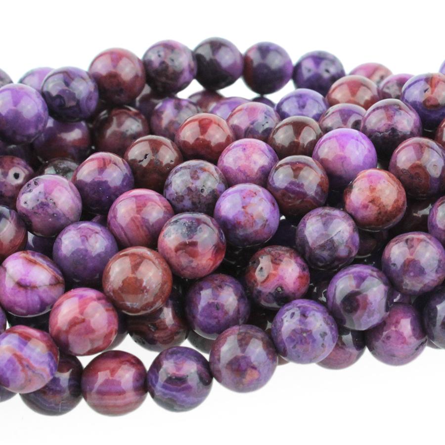 Purple Crazy Lace Agate 6mm Round 8-Inch