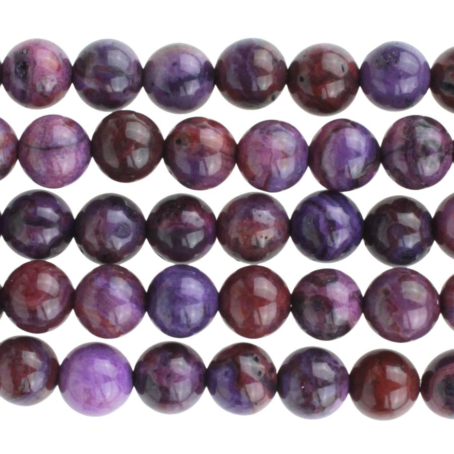 Purple Crazy Lace Agate 6mm Round 8-Inch