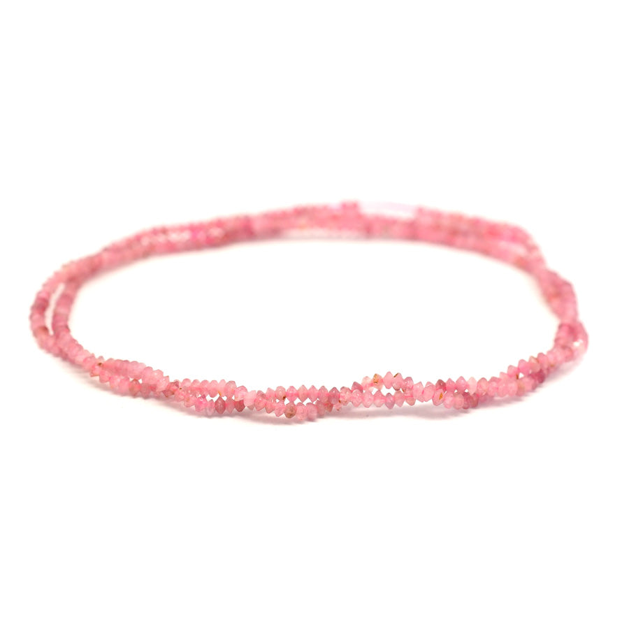 Pink Tourmaline 1x2mm Faceted Saucer - 15-16 Inch - CLEARANCE