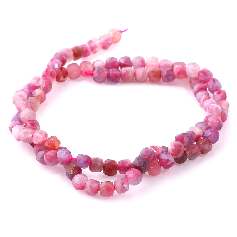Pink Tourmaline 4-4.5mm Faceted Cube - 15-16 Inch