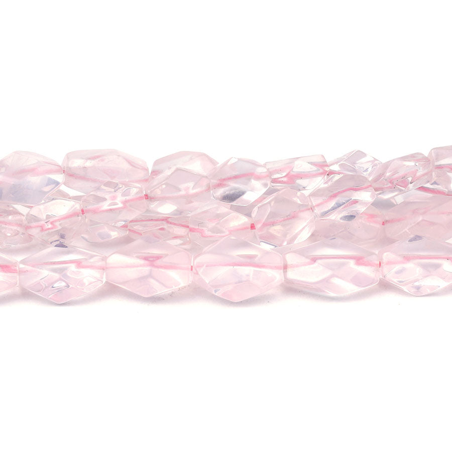 Rose Quartz 6X8mm-10X12mm Faceted Freeform Oval - 15-16 inch - CLEARANCE