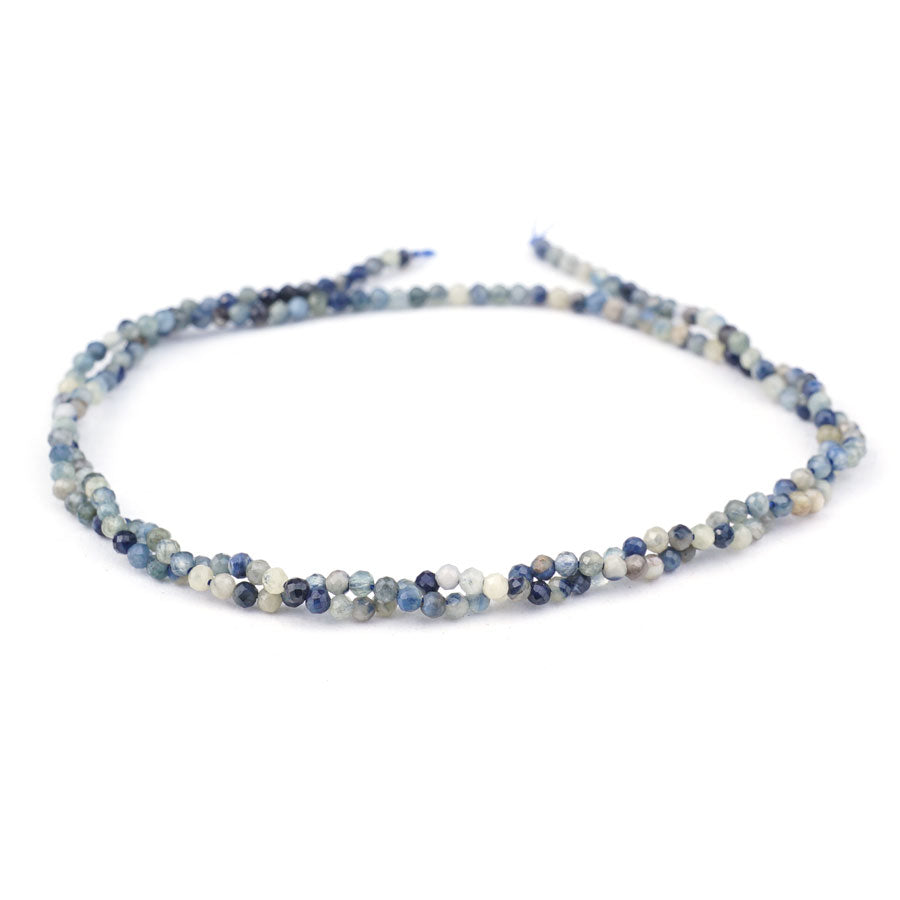 Flower Sapphire Banded 2mm Faceted Round - 15-16 Inch