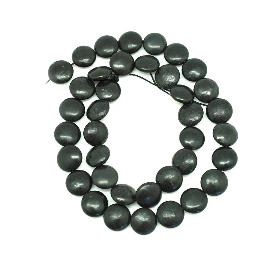 Shungite 10mm Coin - 15-16 Inch