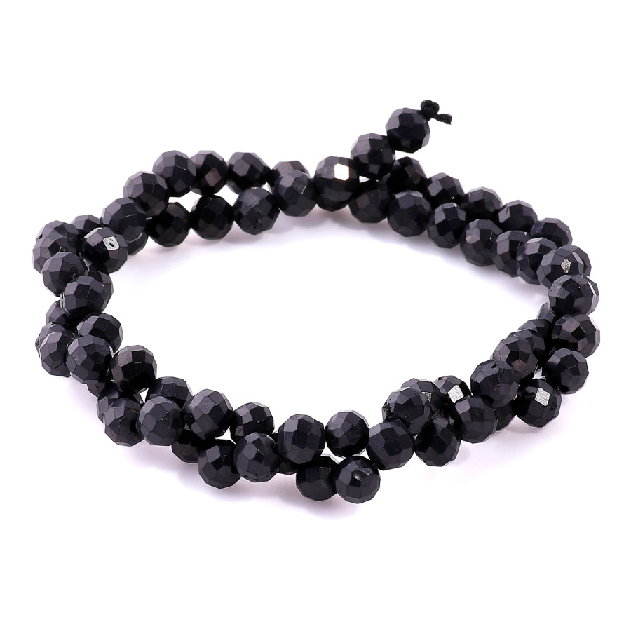 Shungite Faceted 6mm Round - 15-16 Inch